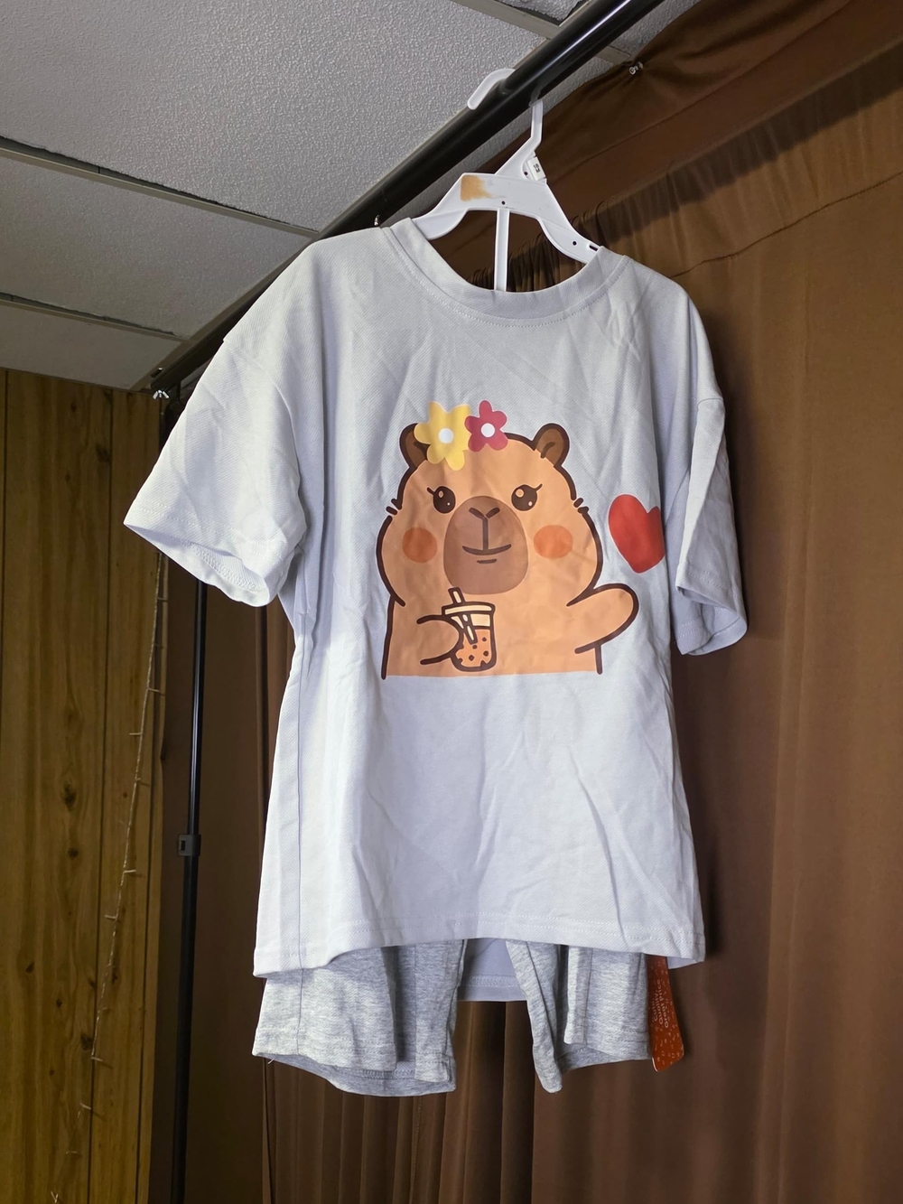 Kids Cute Bear Graphic Tee - Light Blue